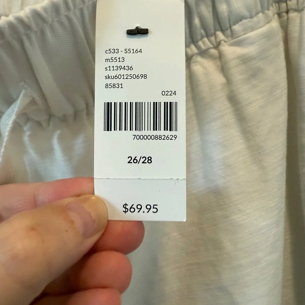 Lane Bryant Women's Soft Slub Capri Pants Plus Size 26/28‎ White Mid-Rise NWT - Picture 6 of 9